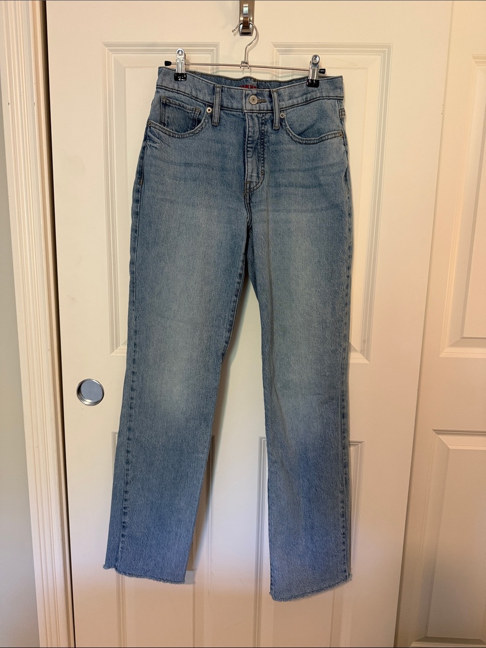 Lucky Brand Zoe High-Rise Straight Washed Light Blue Straight-Leg Jeans size 4L